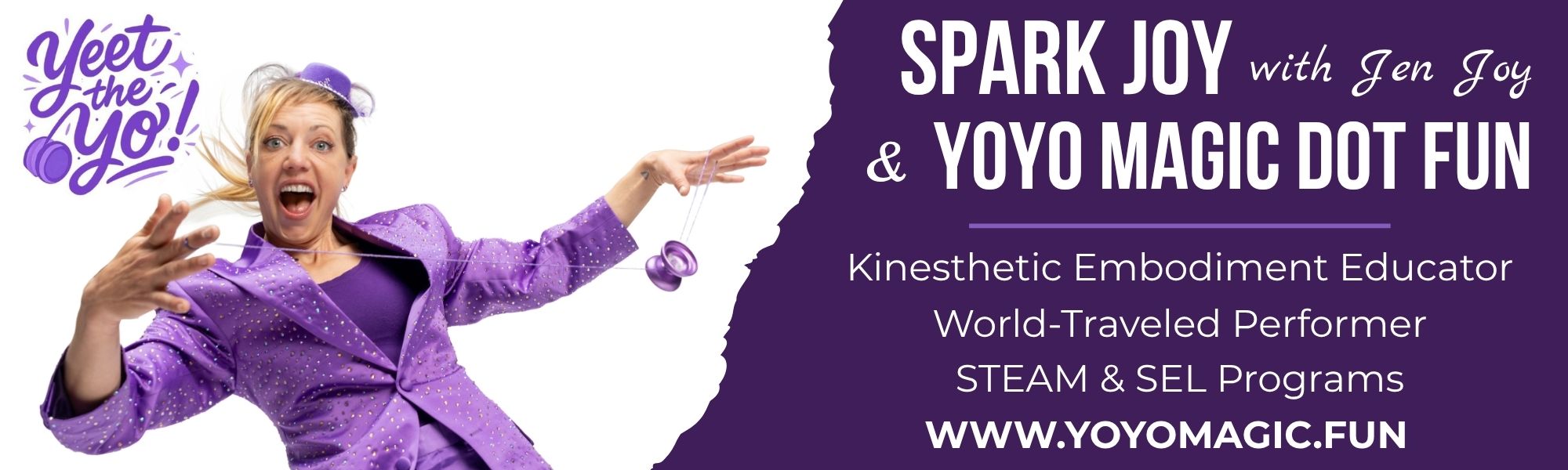 Spark JOY with Jen Joy and YoYo Magic Dot Fun banner
